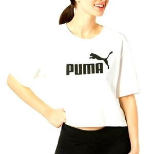 S PUMA Cropped Relaxed Classic Tee - White